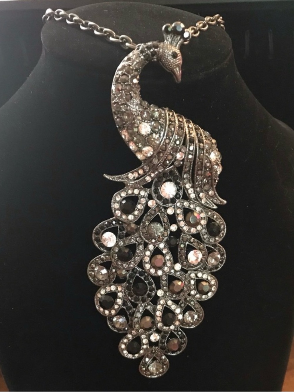 Cara New York Rhinestone Peacock Statement Necklace